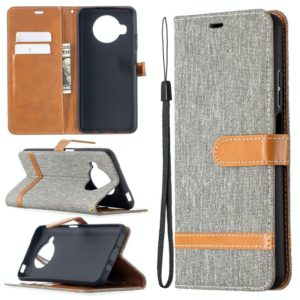 For Xiaomi Mi 10T Lite 5G Color Matching Denim Texture Leather Case with Holder & Card Slots & Wallet & Lanyard(Gray) (OEM)