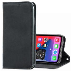 For iPhone 12 Pro Max Retro Skin Feel Business Magnetic Horizontal Flip Leather Case with Holder & Card Slots & Wallet & Photo Frame(Black) (OEM)
