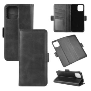 For iPhone 12 / 12 Pro Dual-side Magnetic Buckle Horizontal Flip Leather Case with Holder & Card Slots & Wallet(Black) (OEM)