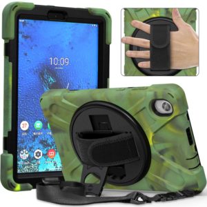 For Lenovo Tab M8 (2020) TB-8705F 8.0 inch Shockproof Colorful Silicone + PC Protective Case with Holder & Shoulder Strap & Hand Strap(Camouflage) (OEM)