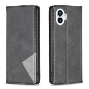 For Nothing Phone 1 Prismatic Invisible Magnetic Leather Phone Case(Black) (OEM)