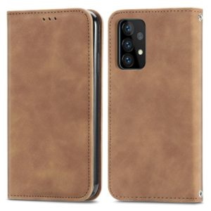 For Samsung Galaxy A52 5G / 4G Retro Skin Feel Business Magnetic Horizontal Flip Leather Case with Holder & Card Slots & Wallet & Photo Frame(Brown) (OEM)