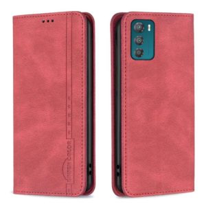 For Motorola Moto G42 4G Magnetic RFID Blocking Anti-Theft Leather Phone Case(Red) (OEM)