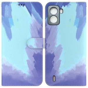 For Tecno Pop 6 No Fingerprints Watercolor Pattern Horizontal Flip Leather Phone Case(Winter Snow) (OEM)