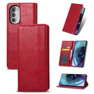 For Motorola Moto G51 5G Magnetic Buckle Retro Crazy Horse Leather Phone Case(Red) (OEM)