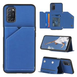 For OPPO A52 & A72 & A92 Skin Feel PU + TPU + PC Back Cover Shockproof Case with Card Slots & Holder & Photo Frame(Royal Blue) (OEM)