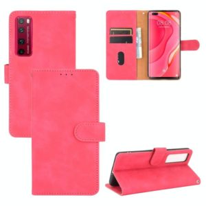 For Huawei nova 7 Pro 5G Solid Color Skin Feel Magnetic Buckle Horizontal Flip Calf Texture PU Leather Case with Holder & Card Slots & Wallet(Rose Red) (OEM)