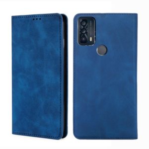 For TCL 20B-6159K Skin Feel Magnetic Horizontal Flip Leather Phone Case(Blue) (OEM)