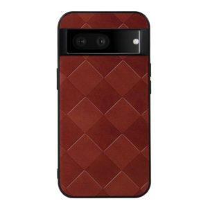 For Google Pixel 7 5G Weave Plaid PU Phone Case(Brown) (OEM)