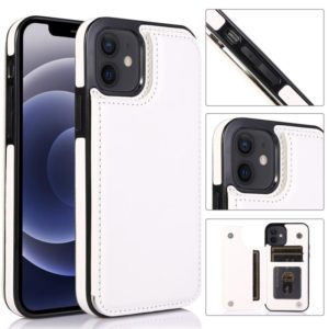 For iPhone 12 mini Shockproof PU + TPU Leather Case with Card Slots & Holder & Photo Frame & Wallet (White) (OEM)