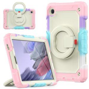 For Samsung Galaxy Tab A7 Lite Bracelet Holder Silicone + PC Tablet Case(Colorful Pink) (OEM)