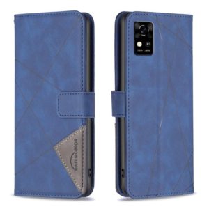 For ZTE Blade A31 BF05 Magnetic Buckle Rhombus Texture Leather Phone Case(Blue) (OEM)