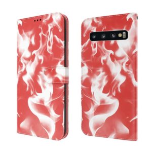 For Samsung Galaxy S10 Cloud Fog Pattern Horizontal Flip Leather Case with Holder & Card Slot & Wallet(Red) (OEM)