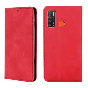 For Tecno Camon 15 CD7 / Camon 15 Air / Spark 5 / Spark 5 Pro KD7 K Skin Feel Magnetic Horizontal Flip Leather Case with Holder & Card Slots(Red) (OEM)
