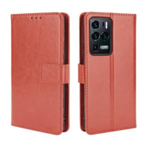 For ZTE Axon 30 Ultra 5G Crazy Horse Texture Horizontal Flip Leather Case with Holder & Card Slots & Lanyard(Brown) (OEM)