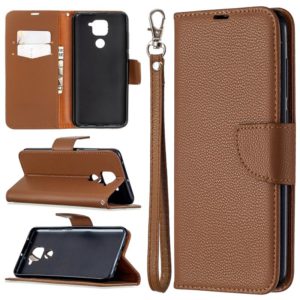 For Xiaomi Redmi Note 9 Litchi Texture Pure Color Horizontal Flip Leather Case with Holder & Card Slots & Wallet & Lanyard(Brown) (OEM)
