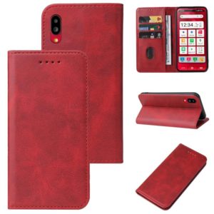 For Sharp Simple Sumaho 6A 201SH Magnetic Closure Leather Phone Case(Red) (OEM)