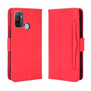 For OPPO A53 2020 / A53S 2020 / A33 Wallet Style Skin Feel Calf Pattern Leather Case with Separate Card Slot(Red) (OEM)
