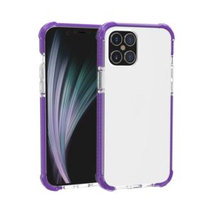 For iPhone 12 / 12 Pro Four-corner Shockproof TPU + Acrylic Protective Case(Purple) (OEM)