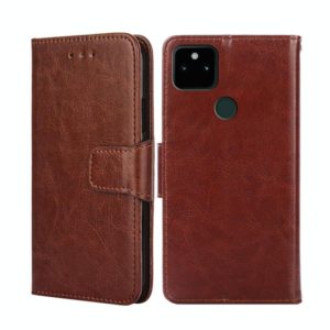 For Google Pixel 5A Crystal Texture Leather Phone Case(Brown) (OEM)