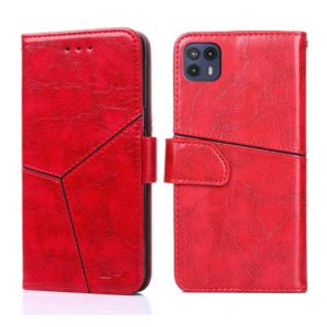 For Motorola Moto G50 5G Geometric Stitching Horizontal Flip Leather Phone Case(Red) (OEM)
