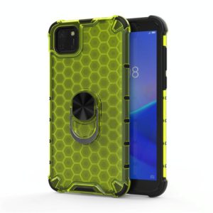 For Huawei Y5p 2020 Shockproof Honeycomb PC + TPU Ring Holder Protection Case(Green) (OEM)