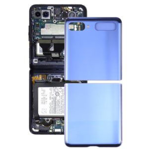 For Samsung Galaxy Z Flip 4G SM-F700 Glass Battery Back Cover (Blue) (OEM)