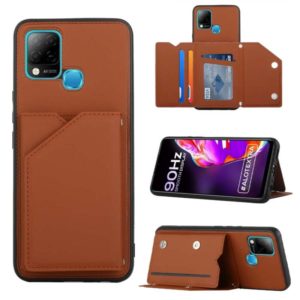 For Infinix Hot 10S / 10T / 10S NFC Skin Feel PU + TPU + PC Phone Case(Brown) (OEM)