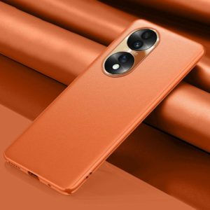 For Honor 70 Plain Skin Leather Phone Case(Orange) (OEM)