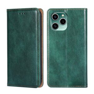For Honor 60 SE Gloss Oil Solid Color Magnetic Flip Leather Phone Case(Green) (OEM)