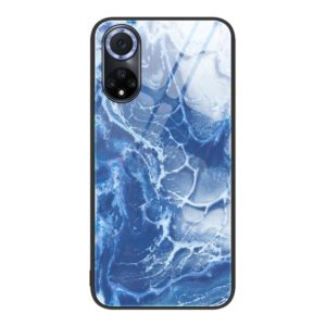 For Huawei Nova 9 Marble Pattern Glass Protective Phone Case(Blue Ocean) (OEM)