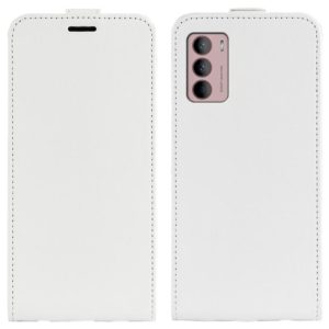 For Motorola Moto G42 R64 Texture Vertical Flip Leather Phone Case(White) (OEM)