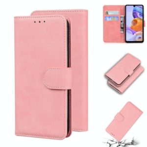 For LG Stylo 6 / K71 Skin Feel Pure Color Flip Leather Phone Case(Pink) (OEM)