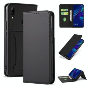 For Huawei P Smart (2019) / Honor 10 Lite Strong Magnetism Liquid Feel Horizontal Flip Leather Case with Holder & Card Slots & Wallet(Black) (OEM)