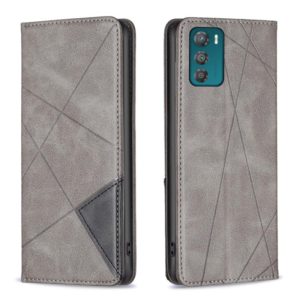 For Motorola Moto G42 4G Prismatic Invisible Magnetic Leather Phone Case(Grey) (OEM)