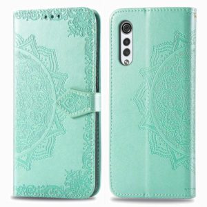 For LG Velvet 5G Mandala Flower Embossed Horizontal Flip Leather Case with Bracket / Card Slot / Wallet / Lanyard(Green) (OEM)