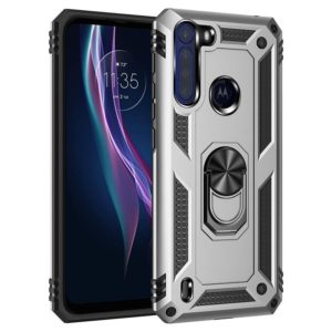 For Motorola Moto One Fusion Shockproof TPU + PC Protective Case with 360 Degree Rotating Holder(Silver) (OEM)