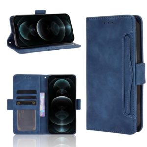 For iPhone 12 / 12 Pro Multiple Card Slots Horizontal Flip Leather Case with Holder & Wallet(Blue) (OEM)