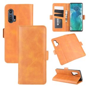 For Motorola Edge+ Dual-side Magnetic Buckle Horizontal Flip Leather Case with Holder & Card Slots & Wallet(Yellow) (OEM)