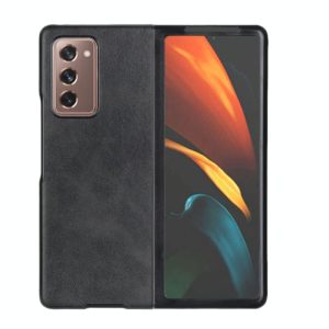 For Samsung Galaxy Z Fold2 5G Two-color Cowhide Texture PU Shockproof Protective Case(Black) (OEM)