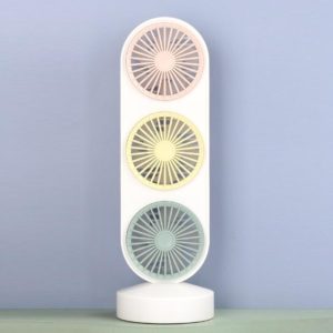 Student Dormitory Office Desktop Mini Three-head Fan(White) (OEM)