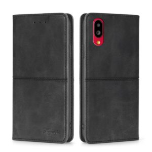 For Sharp Simple Sumaho 6/A201SH Cow Texture Magnetic Horizontal Flip Leather Phone Case(Black) (OEM)