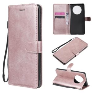 For Huawei Mate 40 Pro Solid Color Horizontal Flip Protective Leather Case with Holder & Card Slots & Wallet & Photo Frame & Lanyard(Rose Gold) (OEM)