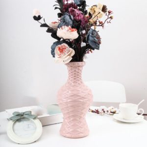 Plastic Vase Dry and Wet Flower Arrangement Container Home Decoration(Pink) (OEM)