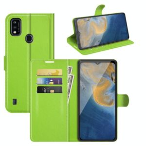 For ZTE Blade A51 Litchi Texture Horizontal Flip Protective Case with Holder & Card Slots & Wallet(Green) (OEM)