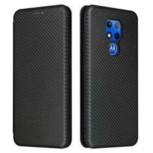 For Motorola Moto G Play (2021) Carbon Fiber Texture Horizontal Flip TPU + PC + PU Leather Case with Card Slot(Black) (OEM)