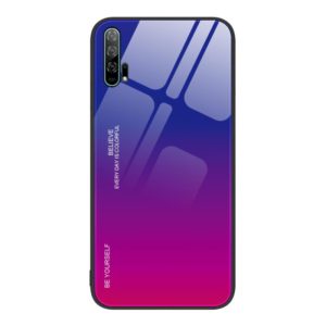 For Honor 20 Pro Gradient Color Glass Phone Case(Purple Red) (OEM)