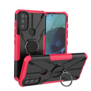 For Motorola Moto G71 5G Armor Bear Shockproof PC + TPU Phone Case(Rose Red) (OEM)