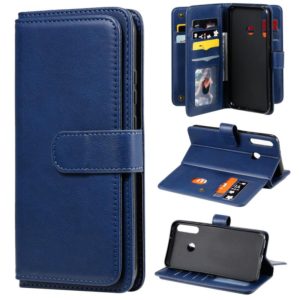 For Huawei P40 Lite E Multifunctional Magnetic Copper Buckle Horizontal Flip Solid Color Leather Case with 10 Card Slots & Wallet & Holder & Photo Frame(Dark Blue) (OEM)