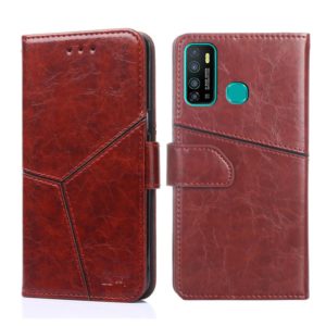 For Infinix Hot 9 / Note 7 Lite X655C Geometric Stitching Horizontal Flip Leather Phone Case(Dark Brown) (OEM)